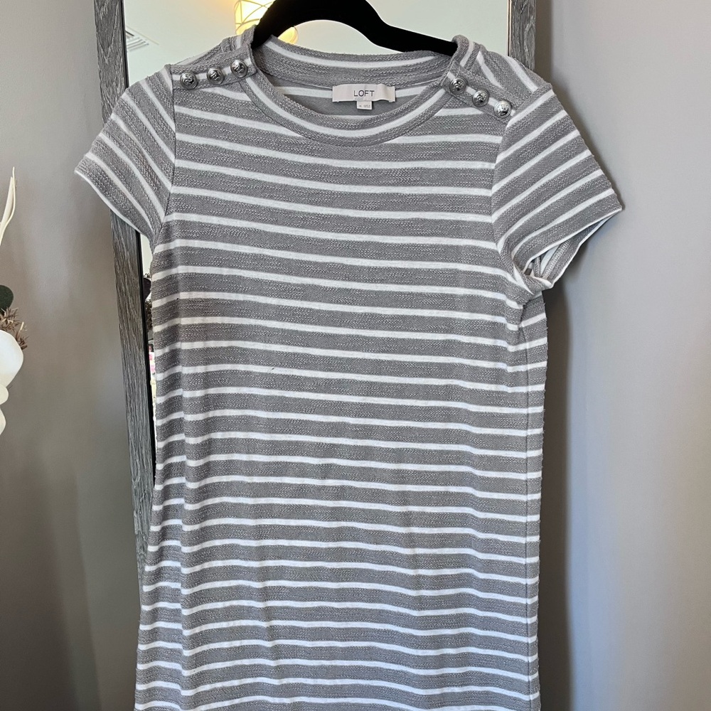 Loft Brand Midi Dress Sailor Buttons